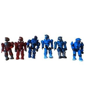 Halo Mega Bloks Lot Of 6 Mini Action Figures and Extra Loose Pieces